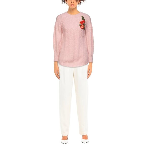 PEPITA soft pink knitted Sweater floral embroidered - Picture 2 of 12